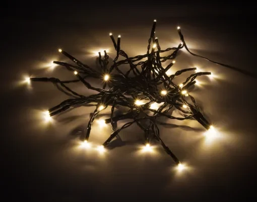 Nordic Home Λαμπάκια γιρλάντα 40 LED θερμό λευκό φως με μαύρο καλώδιο 5m LGT-107