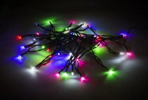 Nordic Home Λαμπάκια γιρλάντα 40 LED πολύχρωμα με μαύρο καλώδιο 5m LGT-108