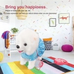 Λούτρινο Σκυλάκι που Περπατάει & Γαβγίζει με Λουράκι - Μπλε