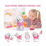 Λούτρινο Σκυλάκι που Περπατάει & Γαβγίζει με Λουράκι - Ροζ