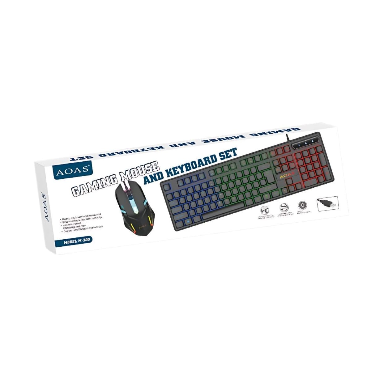 M-300 Σετ Gaming Πληκτρολόγιο με RGB φωτισμό & Ποντίκι (Αγγλικό US)