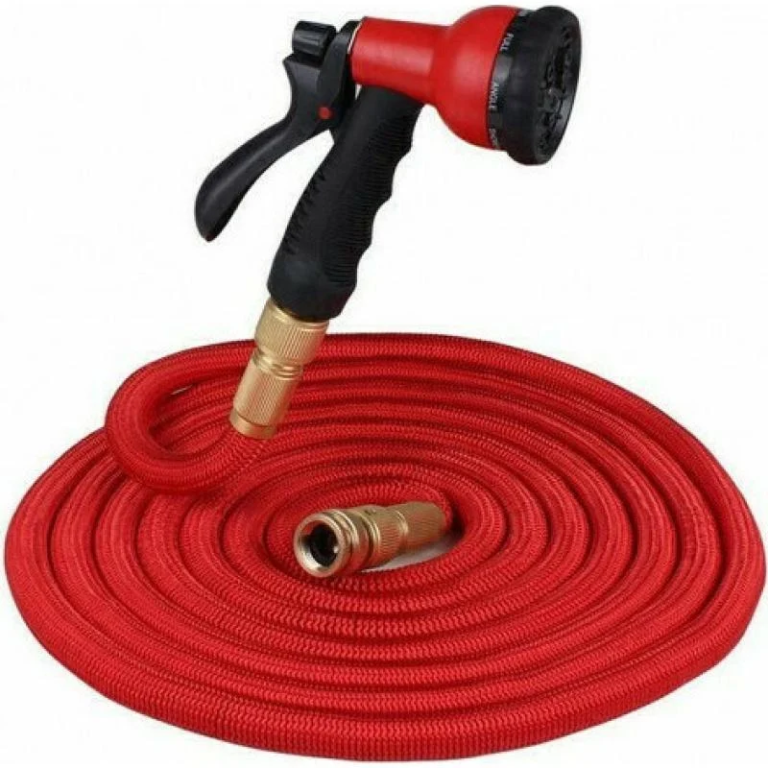 Magic Garden Hose Επεκτεινόμενο Λάστιχο Κήπου & Βεράντας 75m σε Κόκκινο χρώμα