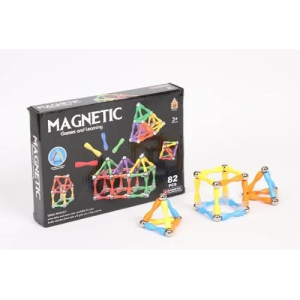 Μαγνητικά Εκπαιδευτικά Τουβλάκια Κατασκευών 82τμχ Magnetic Games & Learning
