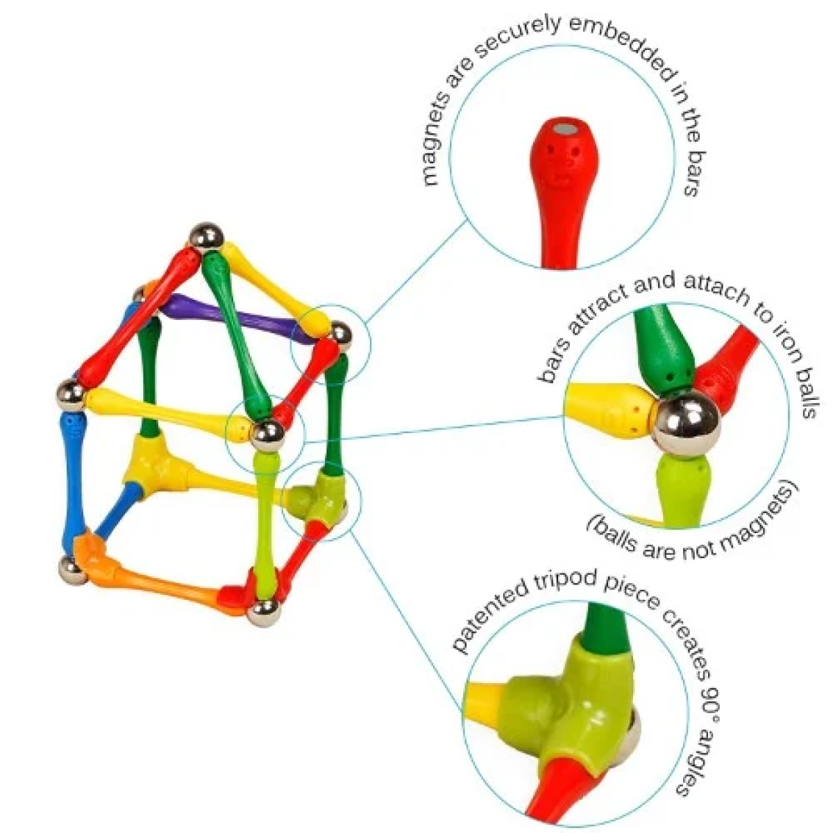 Μαγνητικά Τουβλάκια Κατασκευών 62τμχ Magnetic Construction Toy