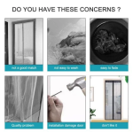 Μαγνητική Σίτα Πόρτας 90x210cm Hoomei HF-6640B Μαύρη