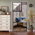 Μαγνητική Σίτα Πόρτας 90x210cm Hoomei HF-6640B Μαύρη