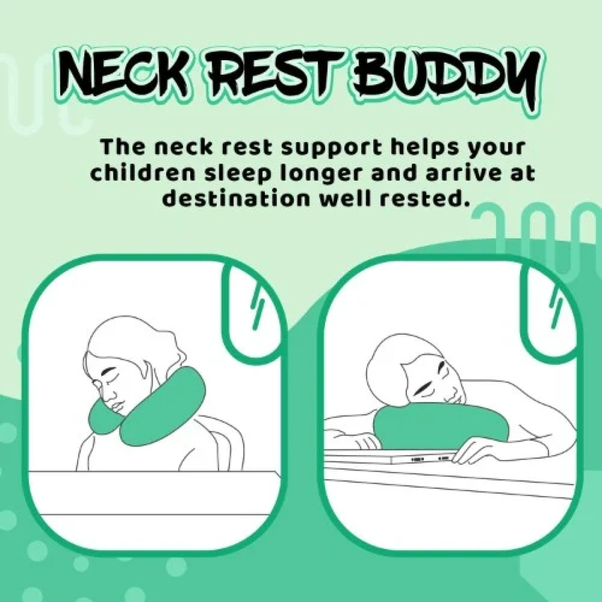 Μαξιλάρι Ταξιδιού Σε Σχήμα U 86249 Δεινοσαυράκι Πράσινο