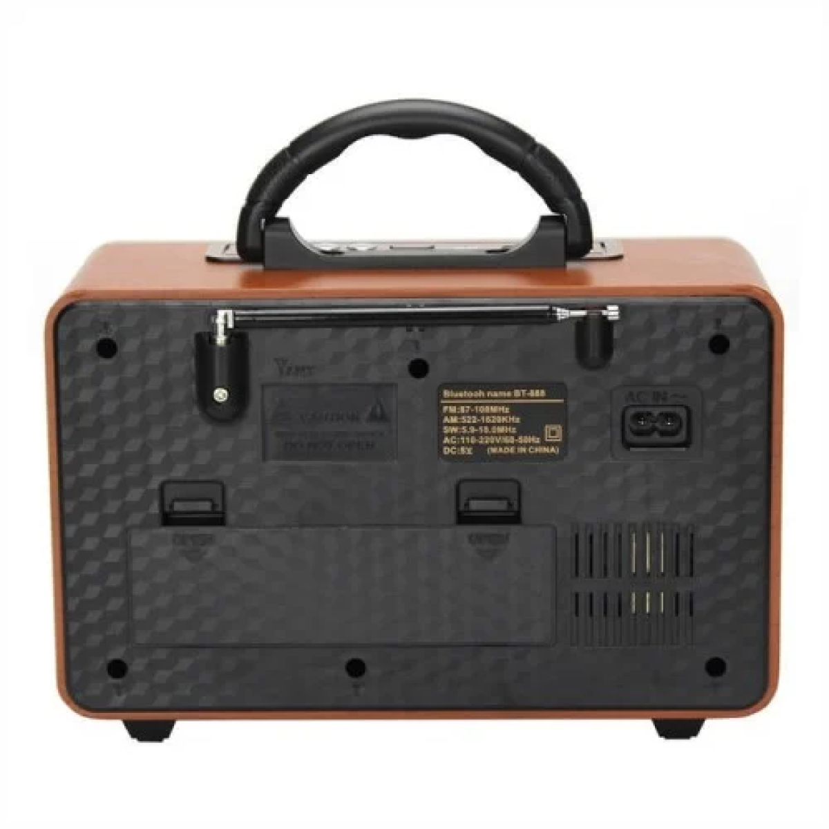 Meier M-157BT Retro Επιτραπέζιο Ραδιόφωνο Επαναφορτιζόμενο με USB Καφέ/Ασημί - Image 2