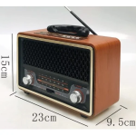 Meier M-157BT Retro Επιτραπέζιο Ραδιόφωνο Επαναφορτιζόμενο με USB Καφέ/Ασημί - Image 3