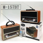 Meier M-157BT Retro Επιτραπέζιο Ραδιόφωνο Επαναφορτιζόμενο με USB Καφέ/Ασημί - Image 4