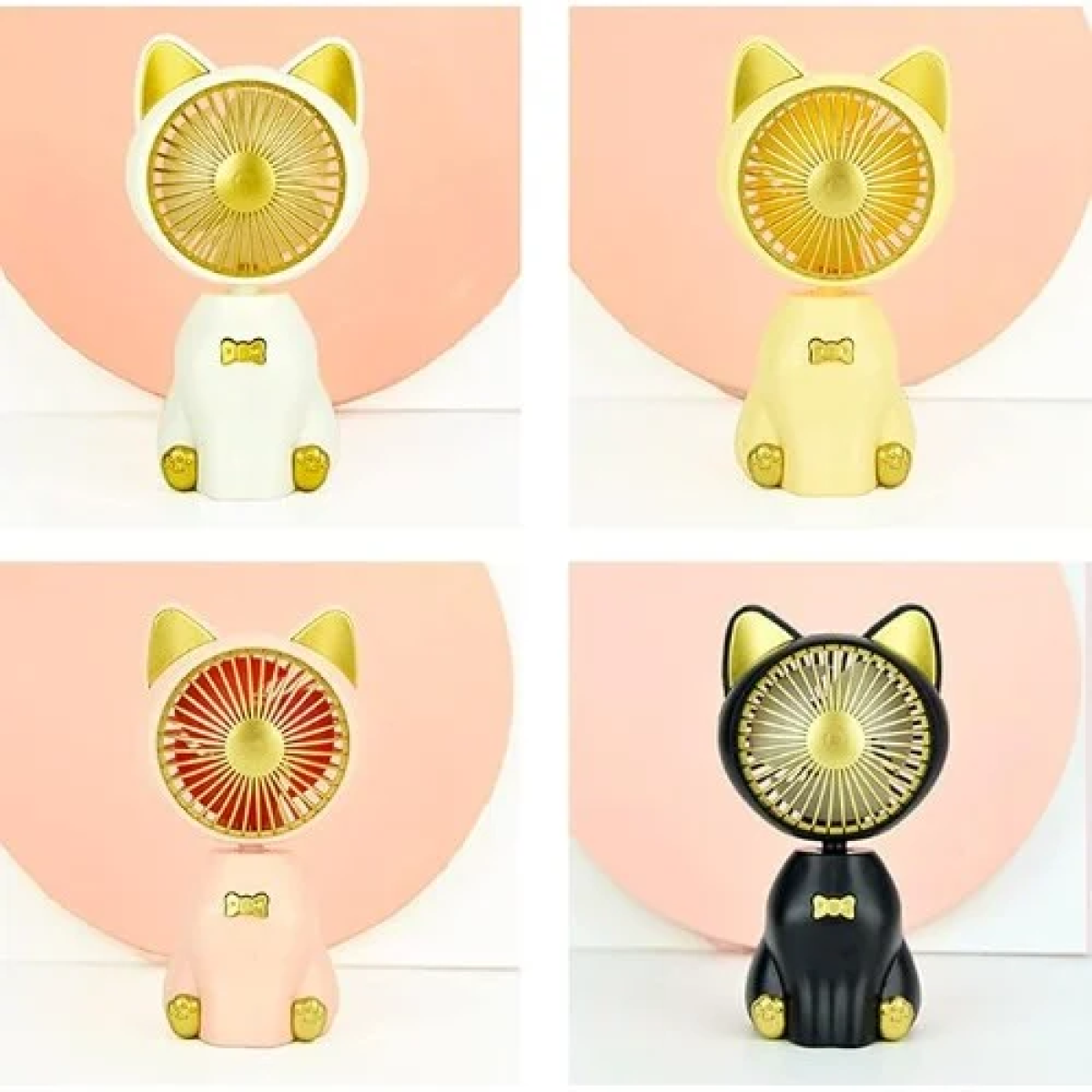 Mini Ανεμιστήρας USB σε Σχήμα Γάτας με LED Arrango AFS49063 Μαύρο - Image 2
