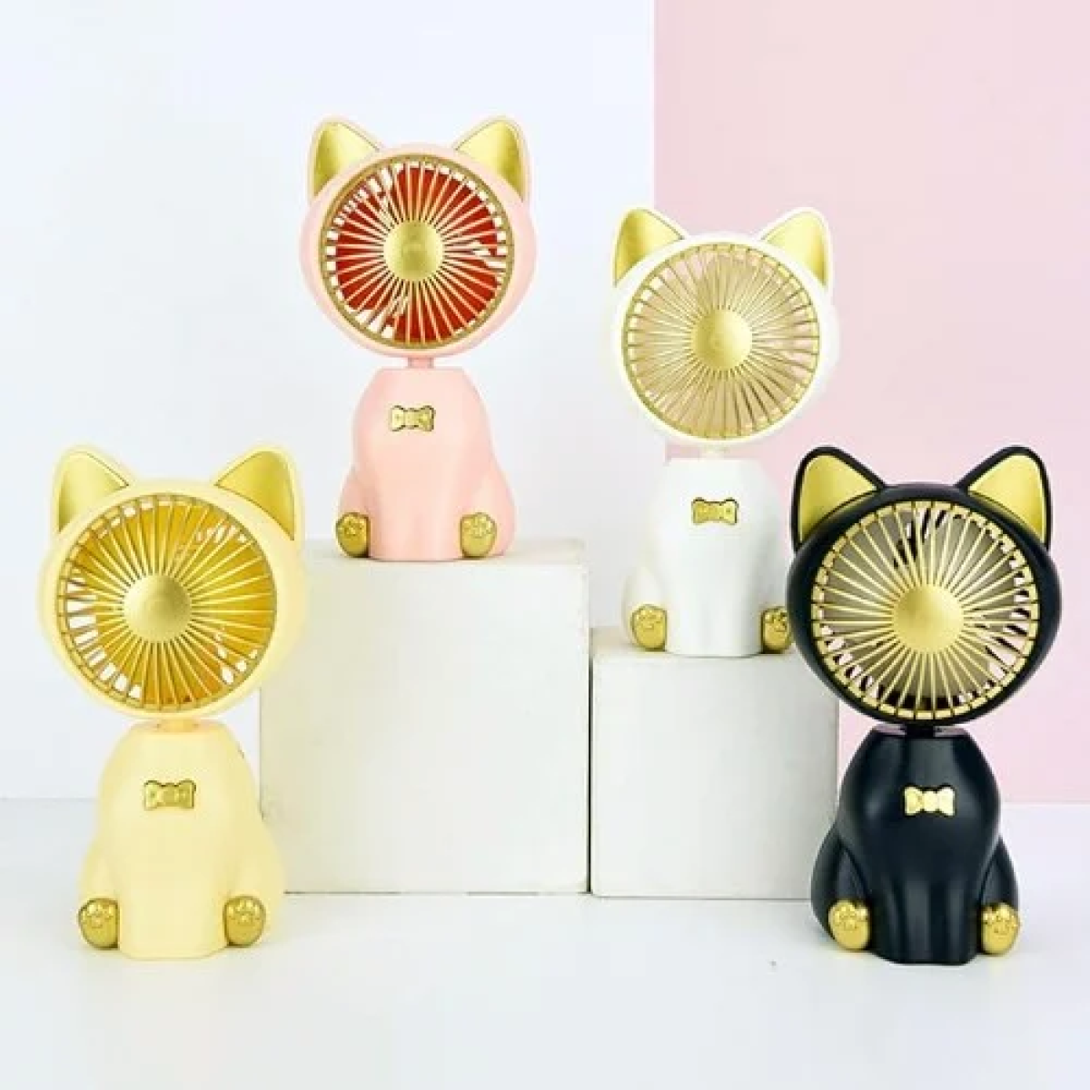Mini Ανεμιστήρας USB σε Σχήμα Γάτας με LED Arrango AFS49063 Μαύρο - Image 3