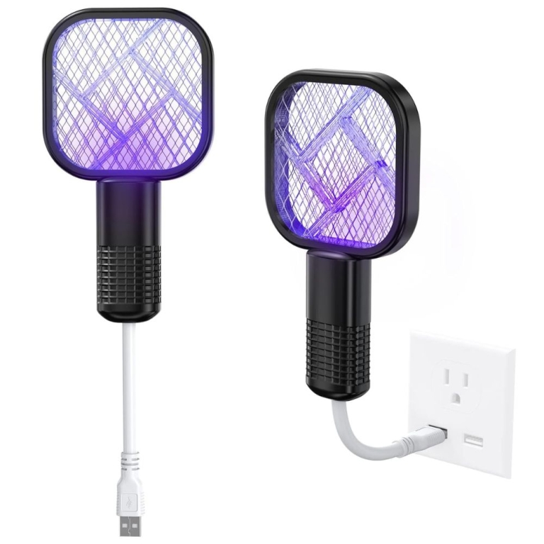 Mini Ηλεκτρική Εντομοπαγίδα USB - Ρακέτα για Εξολόθρευση Κουνουπιών Μαύρη