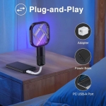 Mini Ηλεκτρική Εντομοπαγίδα USB - Ρακέτα για Εξολόθρευση Κουνουπιών Μαύρη