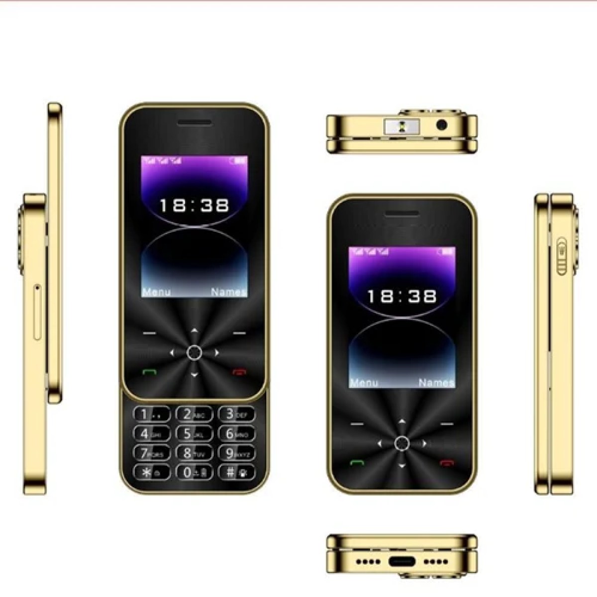 Μίνι κινητό τηλέφωνο Dual SIM A18 Pro μαύρο - χρυσό - Image 2