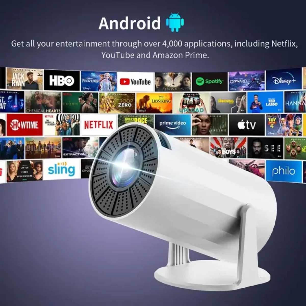 Μίνι Προβολέας 4K HD LED Android HY300 New