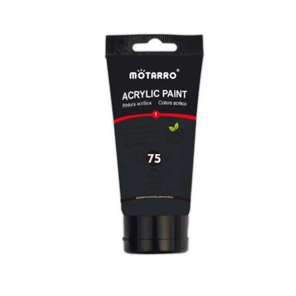 Motarro Ακρυλικό Χρώμα Ζωγραφικής Black 75ml
