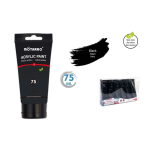 Motarro Ακρυλικό Χρώμα Ζωγραφικής Black 75ml