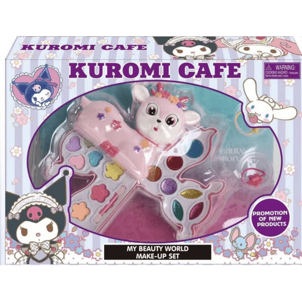 Παιδικό Σετ Μακιγιάζ Μονόκερος Kuromi Cafe Με Σκιές Και Πινέλα 3+ Ετών