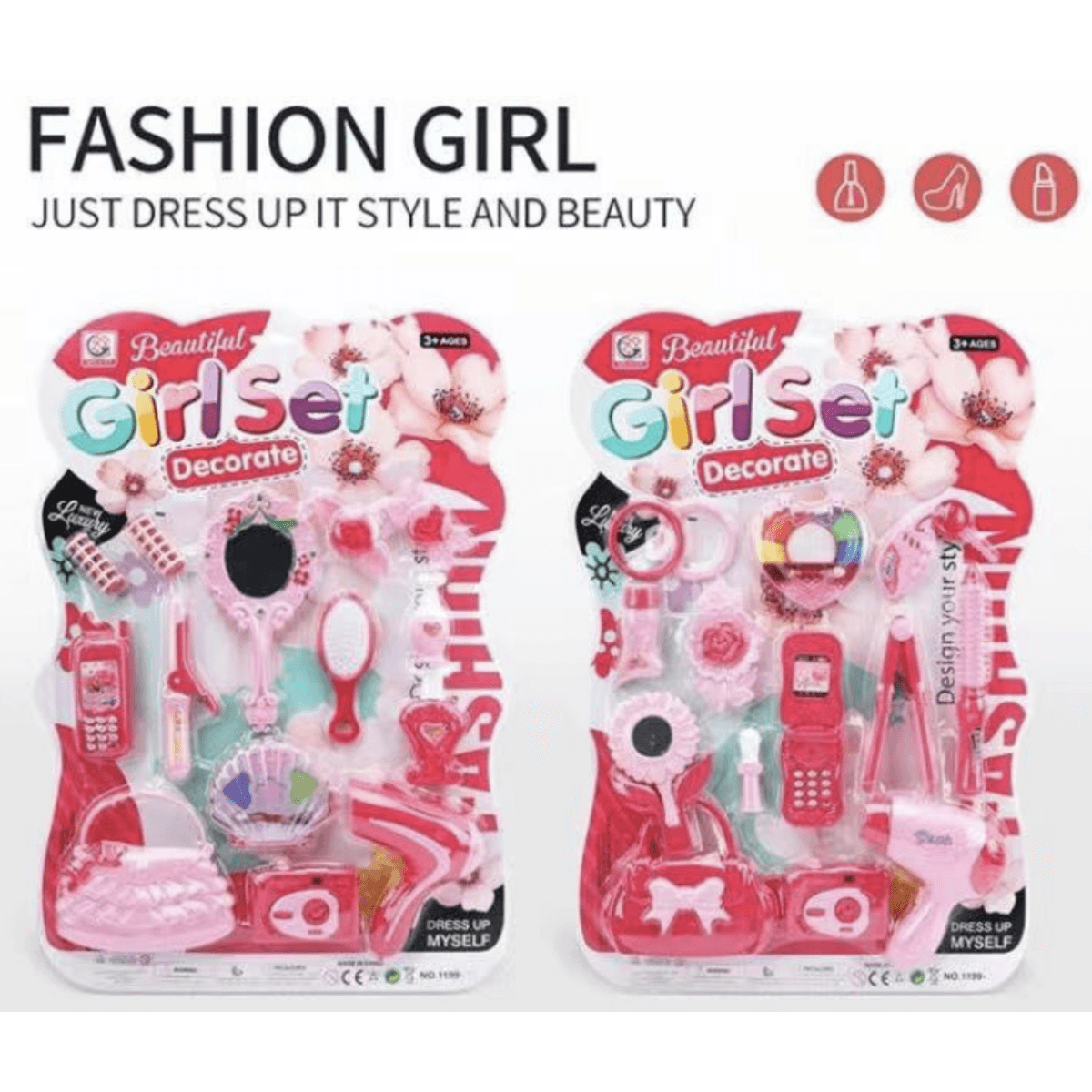 Παιδικό Σετ Ομορφιάς Fashion Girl Decorate Με Καθρέφτη, Αξεσουάρ Και Τσαντάκι 3+ Ετών