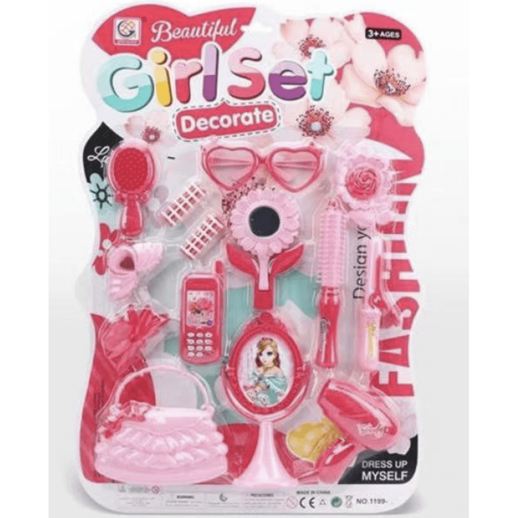Παιδικό Σετ Ομορφιάς Girl Set Decorate Με Καθρέφτη, Αξεσουάρ Και Τσαντάκι 1199-6