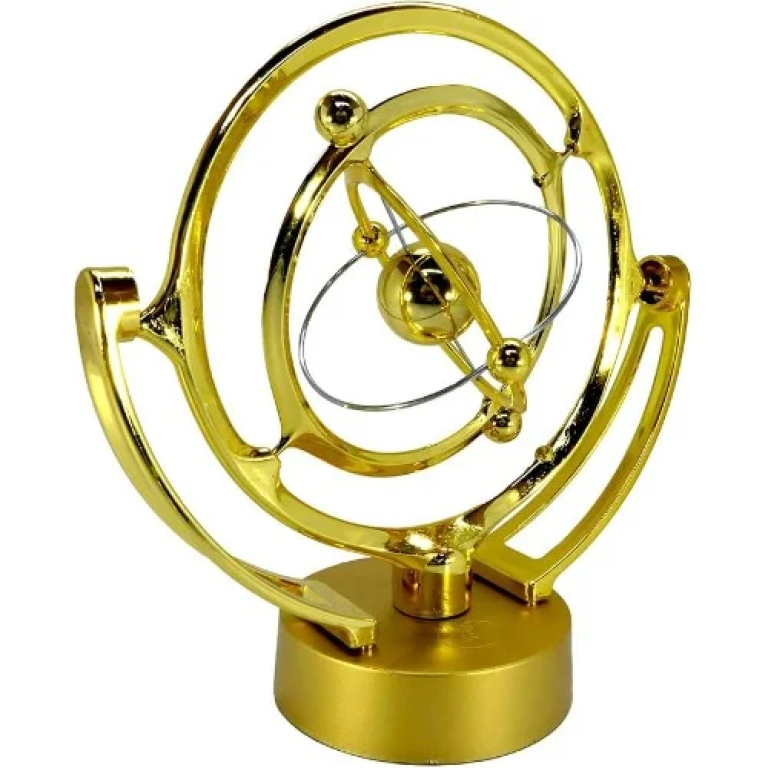 Περιστρεφόμενο Mαγνητικό Διακοσμητικό Αιώνιας Κίνησης Μεταλλικό - Χρυσό