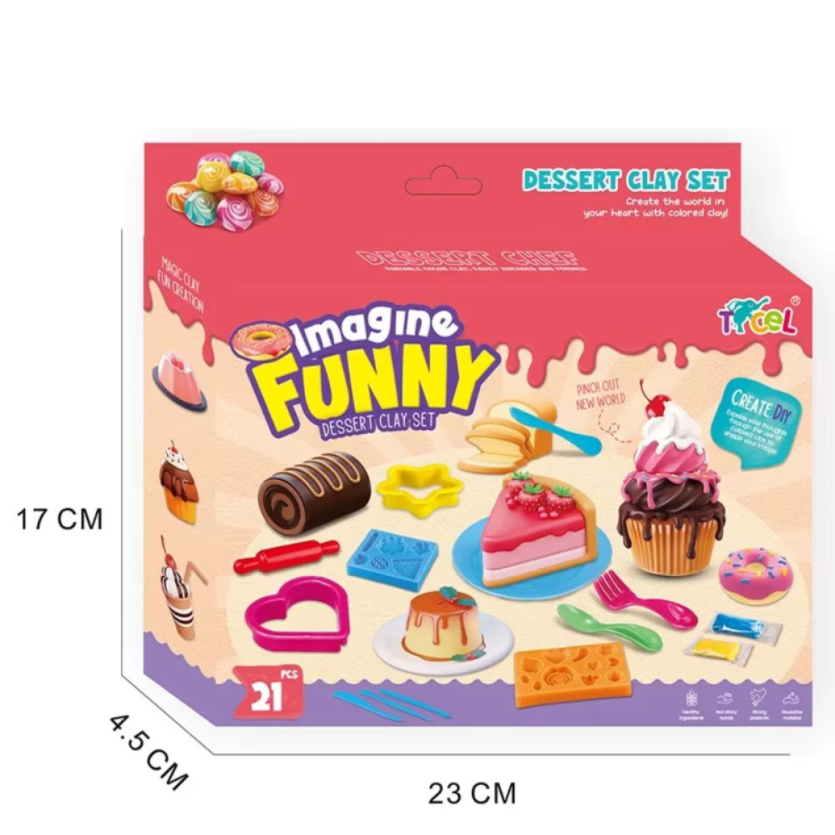 Πλαστελίνη Παιχνίδι για 3+ Ετών Dessert Clay Set – 21τμχ