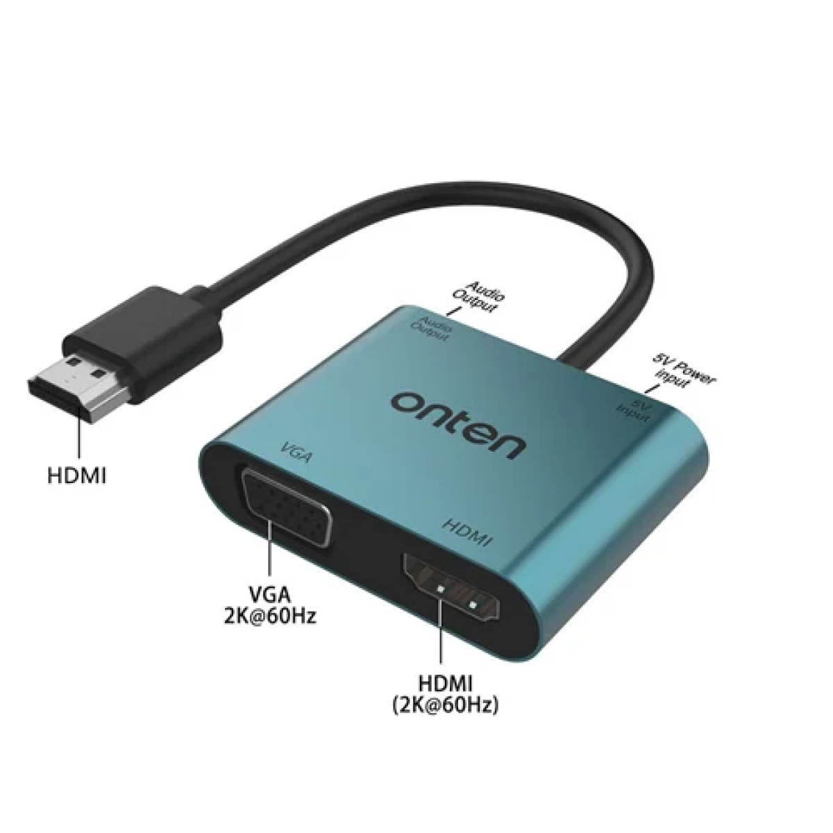 Πολυαντάπτορας 4 σε 1 HDMI + VGA με έξοδο ήχου πράσινο OTN-5166HV - Image 4