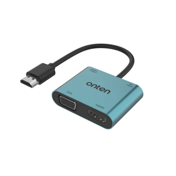 Πολυαντάπτορας 4 σε 1 HDMI + VGA με έξοδο ήχου πράσινο OTN-5166HV