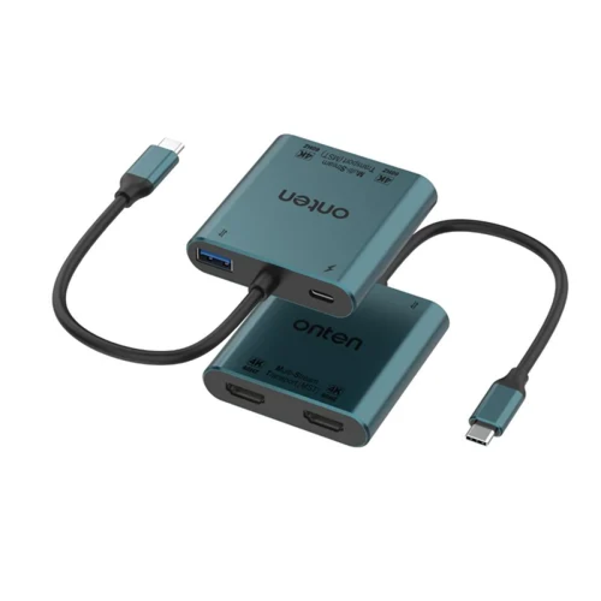 Πολυαντάπτορας 4 σε 1 Type-C με 2x HDMI, PD και USB 2.0 πράσινο OTN-9175K - Image 4