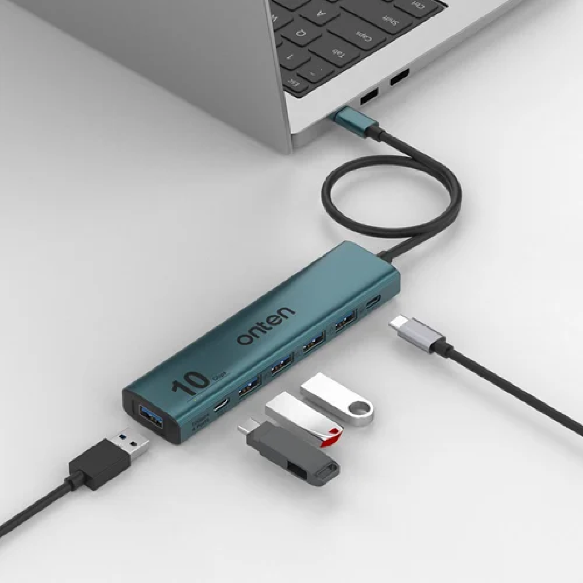 Πολυαντάπτορας HUB 6 σε 1 με θύρες USB 3.2 Gen 2 OTN-UC615 πράσινο - Image 2
