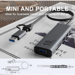 Πολυαντάπτορας USB-C 6 σε 2 με 3 θύρες USB & ταχύτητα 10Gbps OTN-UCA613+ πράσινο - Image 3