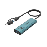 Πολυαντάπτορας USB-C 6 σε 2 με 3 θύρες USB & ταχύτητα 10Gbps OTN-UCA613+ πράσινο
