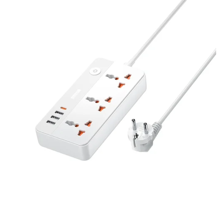 Πολύπριζο 3 θέσεων με 3 θύρες φόρτισης 3A1C – 20W Remax RP-U153 Λευκό