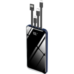 PowerBank 12000mAh με Ενσωματωμένα Καλώδια & Οθόνη LED Andowl Q-DC110 Μαύρο/Μπλε