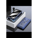 PowerBank 12000mAh με Ενσωματωμένα Καλώδια & Οθόνη LED Andowl Q-DC110 Μαύρο/Μπλε