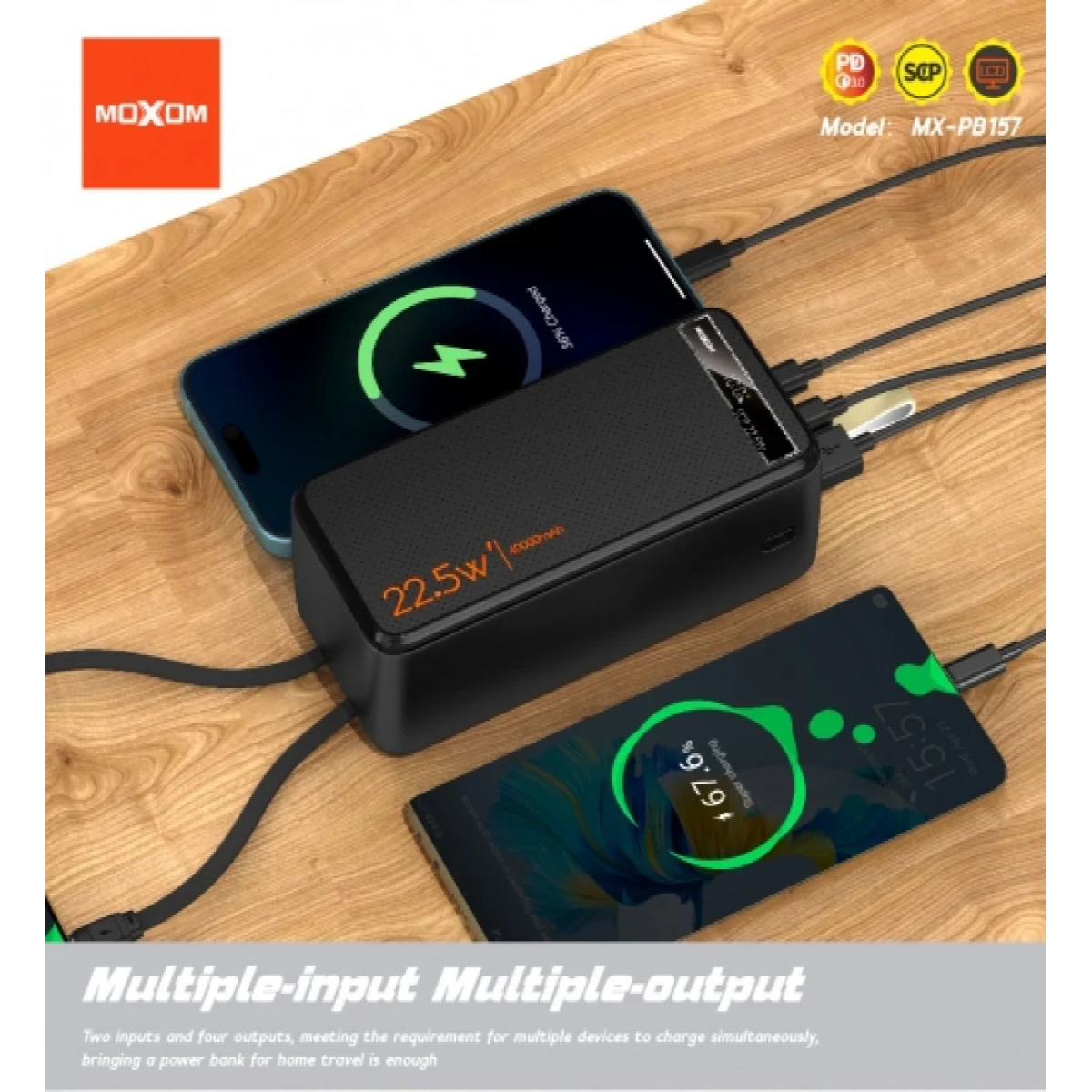 Powerbank 50000mAh SCP 22.5W PD 20W Moxom MX-PB158
