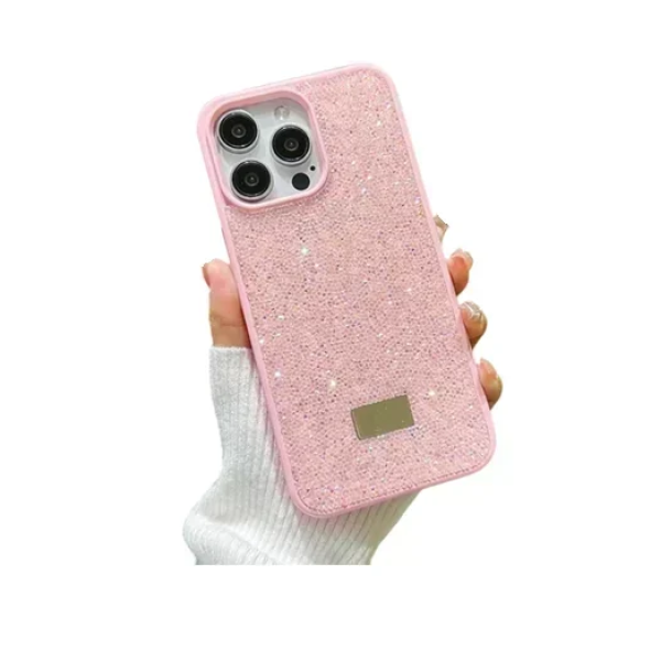 Προστατευτική θήκη για iPhone 14 με γκλίτερ - ροζ