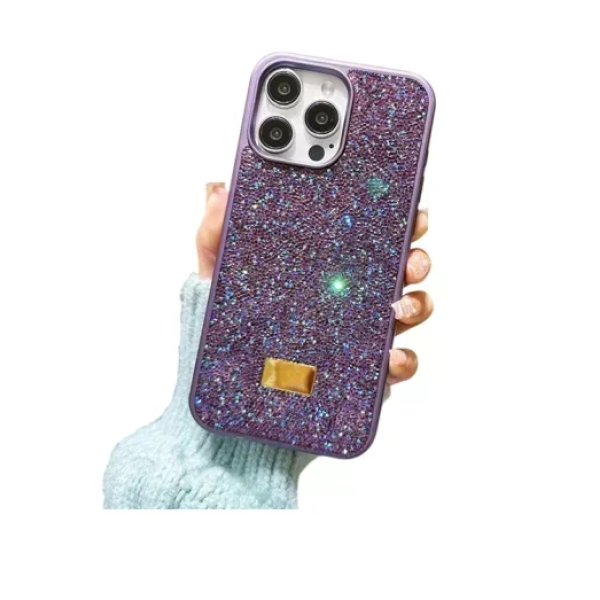 Προστατευτική θήκη για iPhone 14 Pro Max με γκλίτερ - μωβ