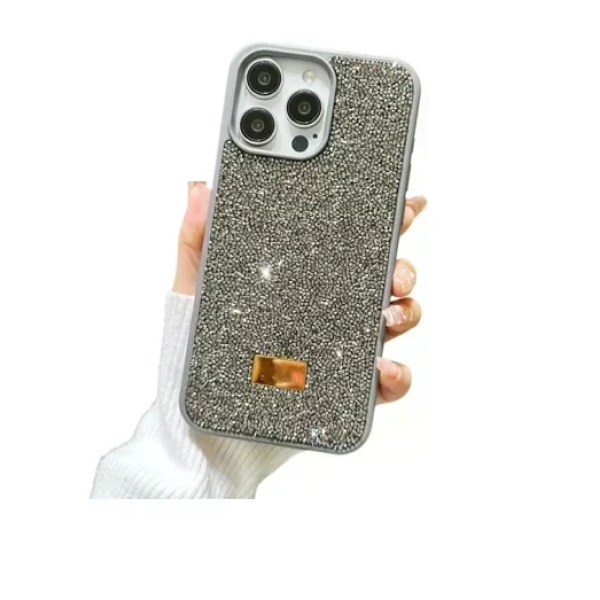Προστατευτική θήκη για iPhone 16 Pro Max με γκλίτερ - γκρι