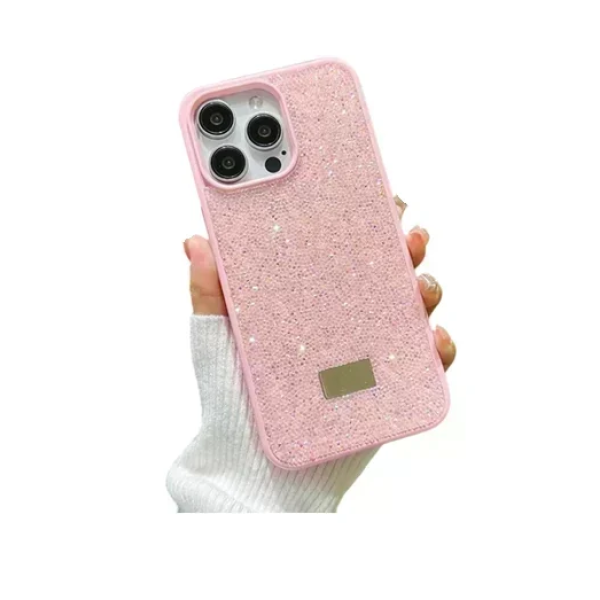 Προστατευτική θήκη για iPhone 16 Pro Max με γκλίτερ - ροζ