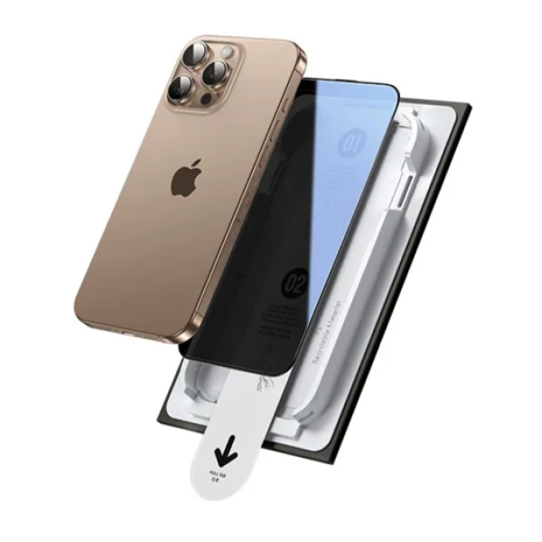 Προστατευτικό γυαλί οθόνης για iPhone 15 QS-02 διάφανο μαύρο