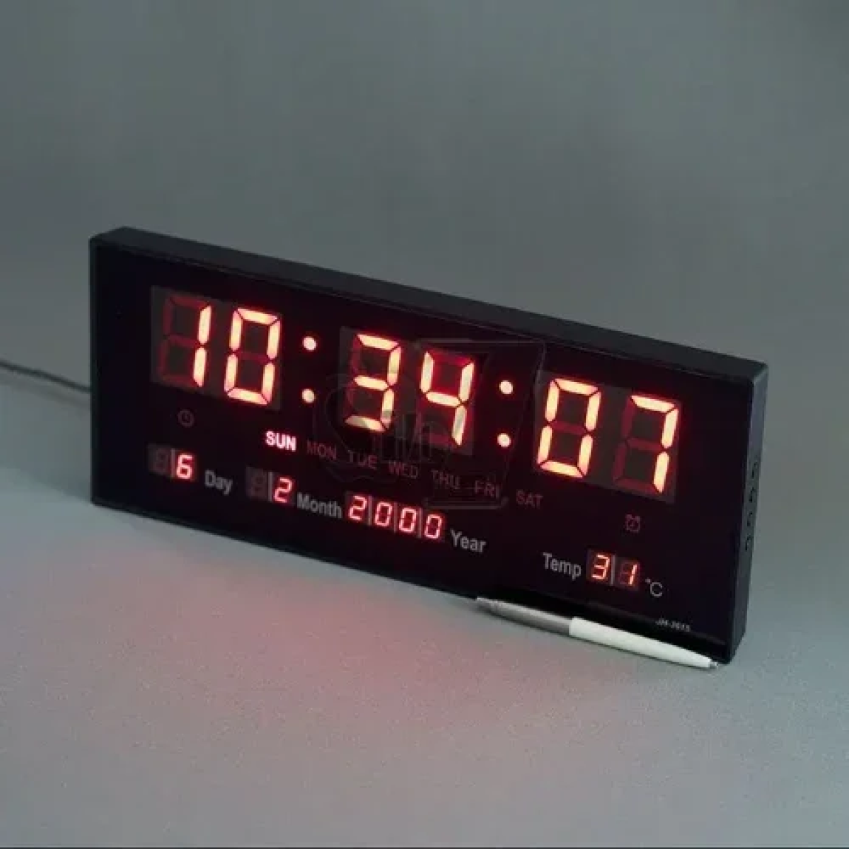 Ψηφιακό Ρολόι LED Τοίχου 151x368mm Με Θερμοκρασία Και Ημερολόγιο Arrango AK48212
