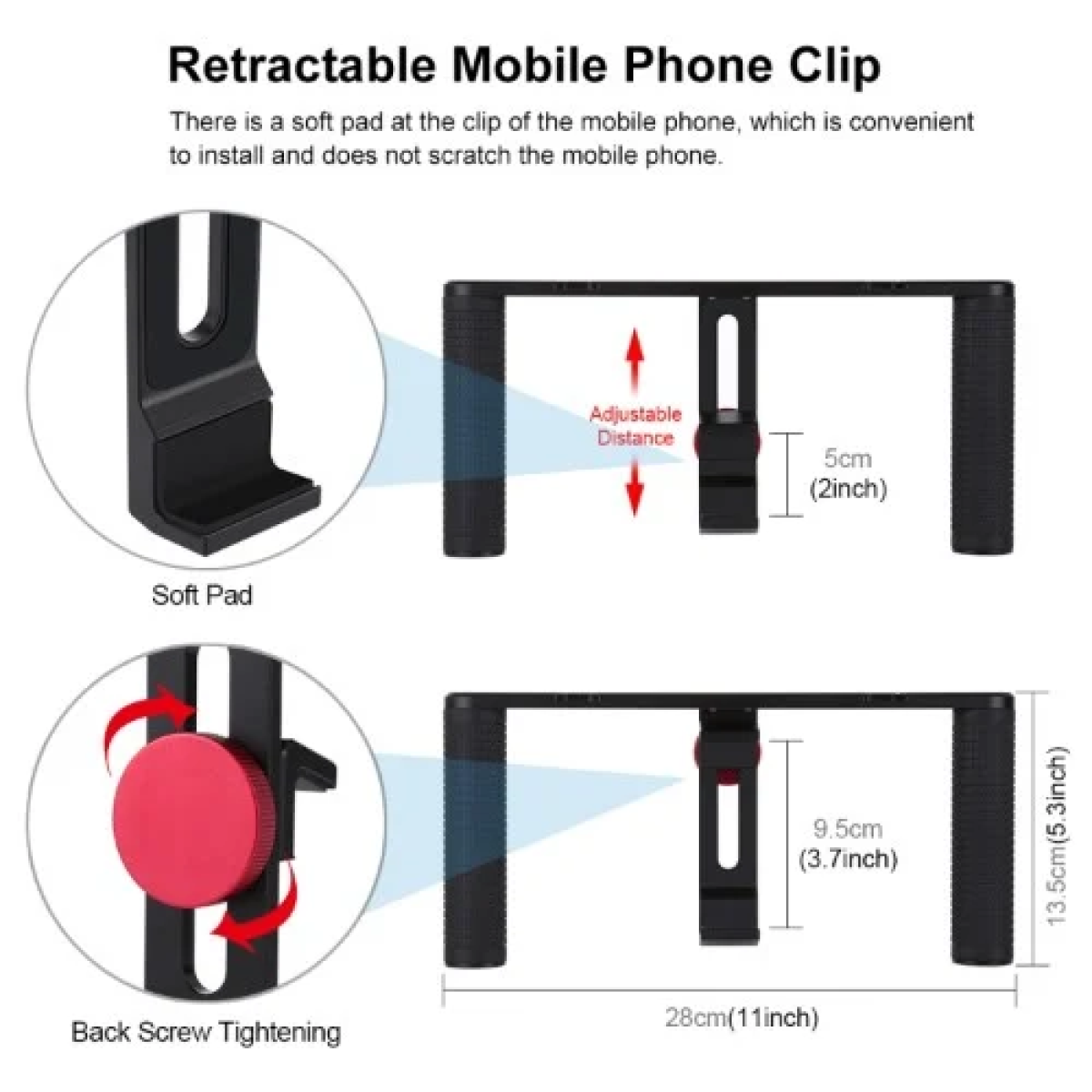 PULUZ 4 σε 1 Selfie Kit με Τρίποδο – Σταθερή Βάση Κινητού, Φωτισμό & Μικρόφωνο PKT3024 - Image 3