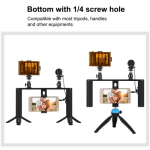 PULUZ 4 σε 1 Selfie Kit με Τρίποδο – Σταθερή Βάση Κινητού, Φωτισμό & Μικρόφωνο PKT3024 - Image 7