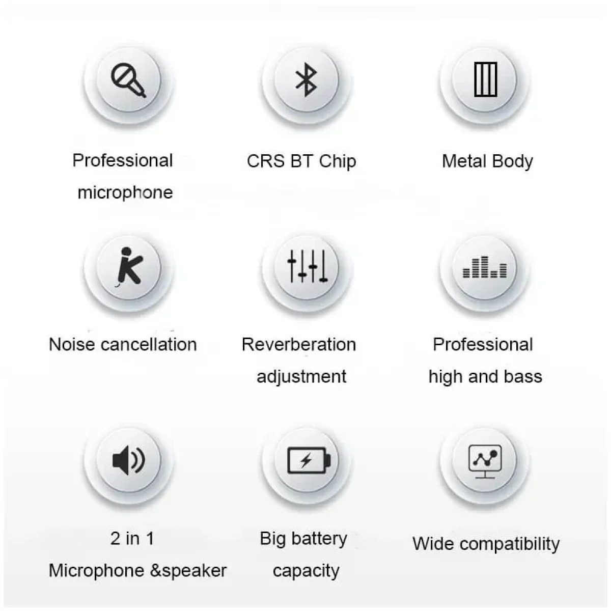 Q009 Ασύρματο bluetooth μικρόφωνο με ενσωματωμένο ηχείο, karaoke και disco light led Μπλε - Image 3
