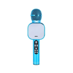 Q009 Ασύρματο bluetooth μικρόφωνο με ενσωματωμένο ηχείο, karaoke και disco light led Μπλε