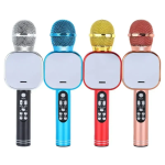 Q009 Ασύρματο bluetooth μικρόφωνο με ενσωματωμένο ηχείο, karaoke και disco light led Μπλε - Image 2