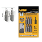 Liyset Μύτες Κατσαβιδιού CR-V PZ1/PZ2 – Σετ 6 Τεμαχίων 25mm - 94736