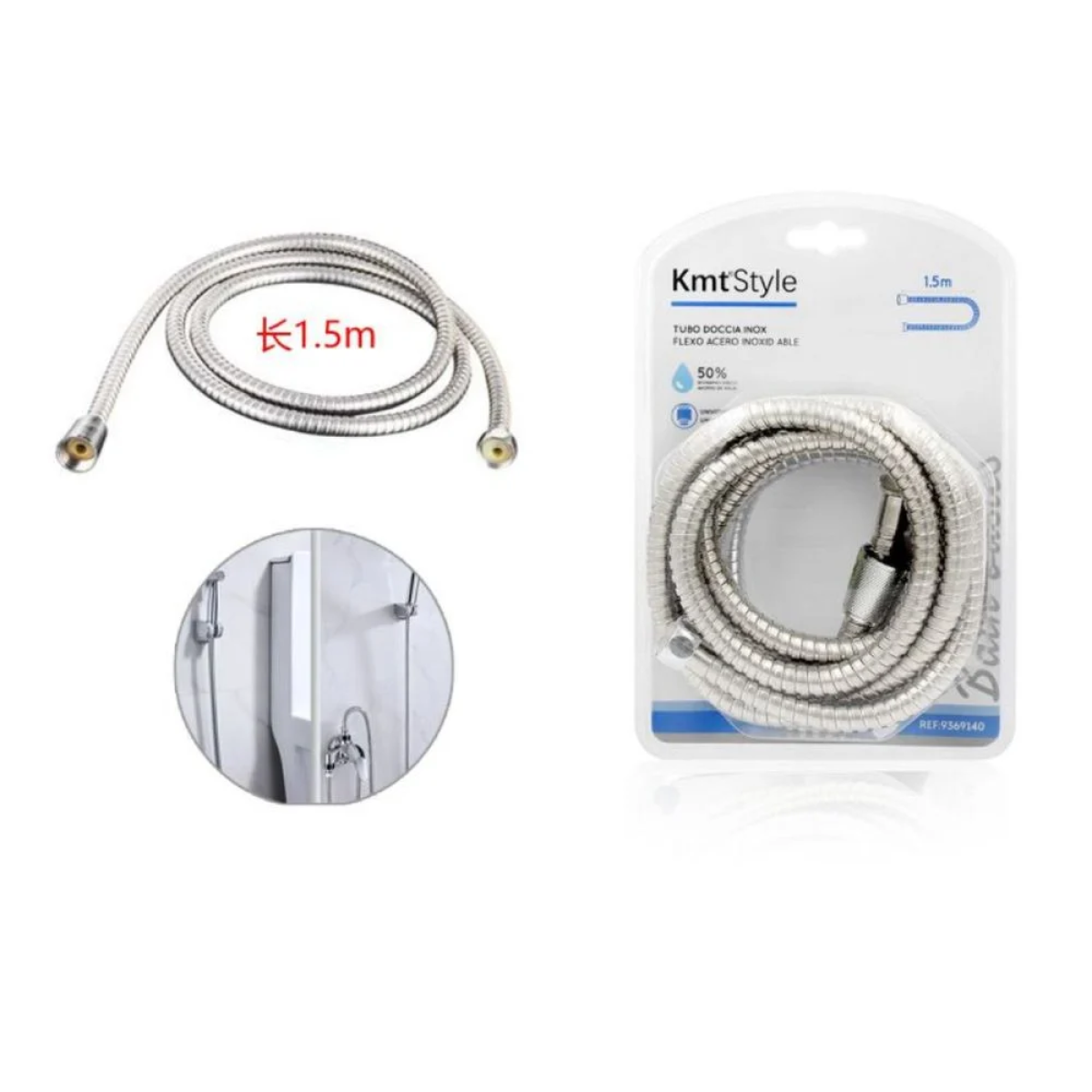Σπιράλ Ντουζ Inox 150Cm Ασημί 9369140 - Image 2